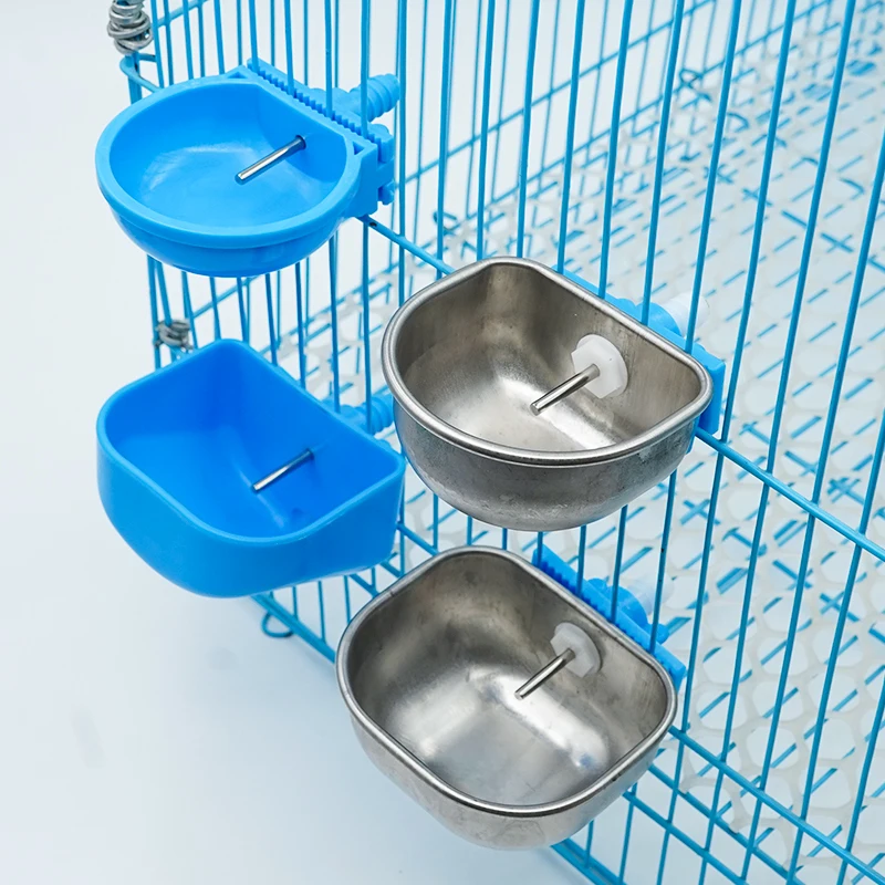 1Pcs Rabbit Water Bowl Farm Rabbit Automatic Drinker Rabbit Cage Fix Cup Raising Fox Mink Stainless Steel Plastic Drinking Bowl thumbnail 6