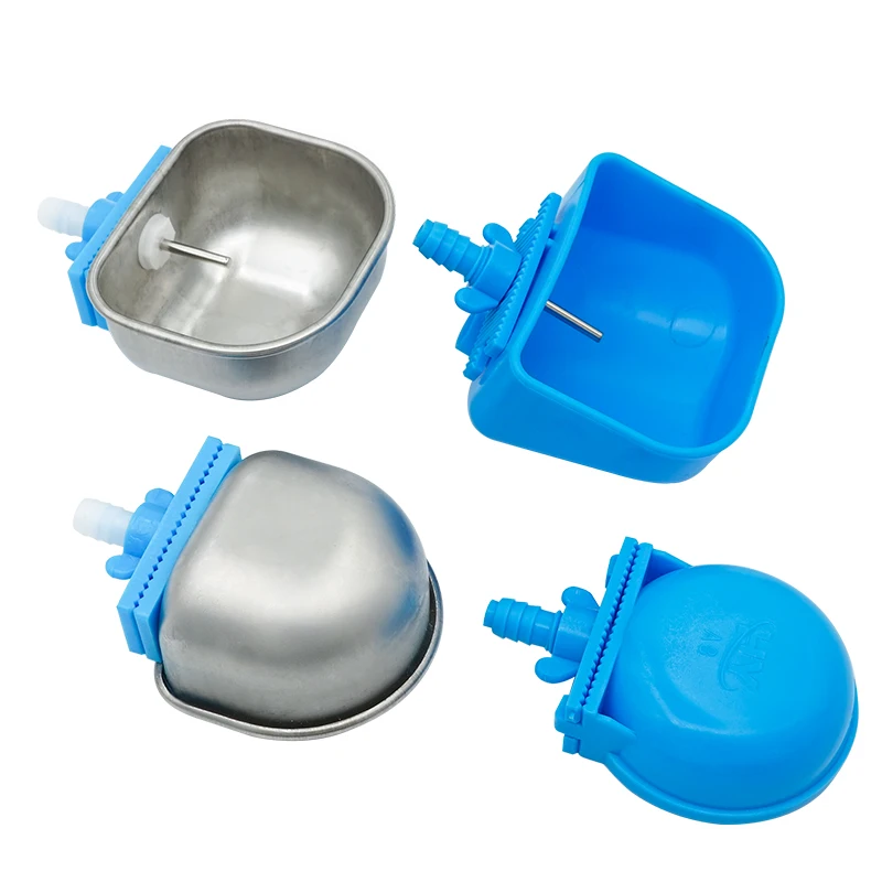 1Pcs Rabbit Water Bowl Farm Rabbit Automatic Drinker Rabbit Cage Fix Cup Raising Fox Mink Stainless Steel Plastic Drinking Bowl thumbnail 3