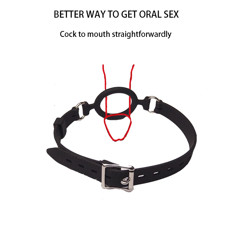 Full Silicone O Ring Gag Strap,Open Mouth Bite Gag,Fetish Oral Fixation BDSM Toys,Sex Slave Bondage Muzzle SM Couple Flirt Tools thumbnail 3
