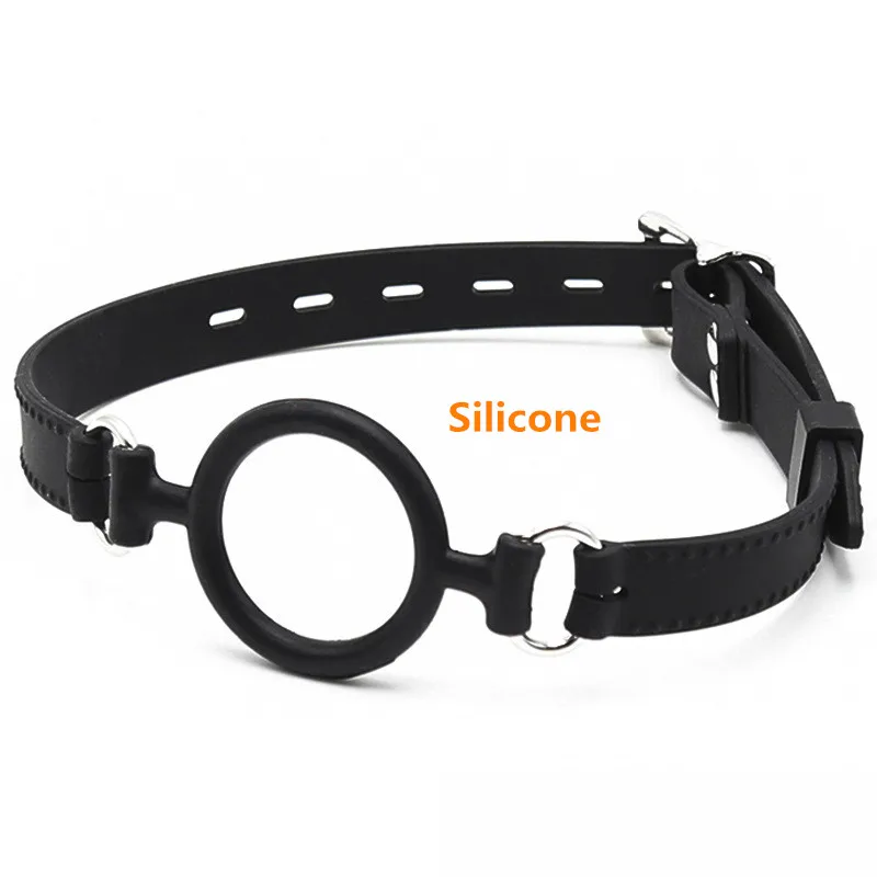 Full Silicone O Ring Gag Strap,Open Mouth Bite Gag,Fetish Oral Fixation BDSM Toys,Sex Slave Bondage Muzzle SM Couple Flirt Tools thumbnail 2