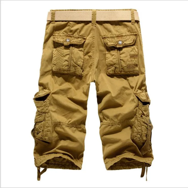 New Summer Casual Shorts Mens Straight Solid Sports Shorts Men Joggers Cargo Shorts Fashion Cotton Knee Length Sweatpants Man thumbnail 5