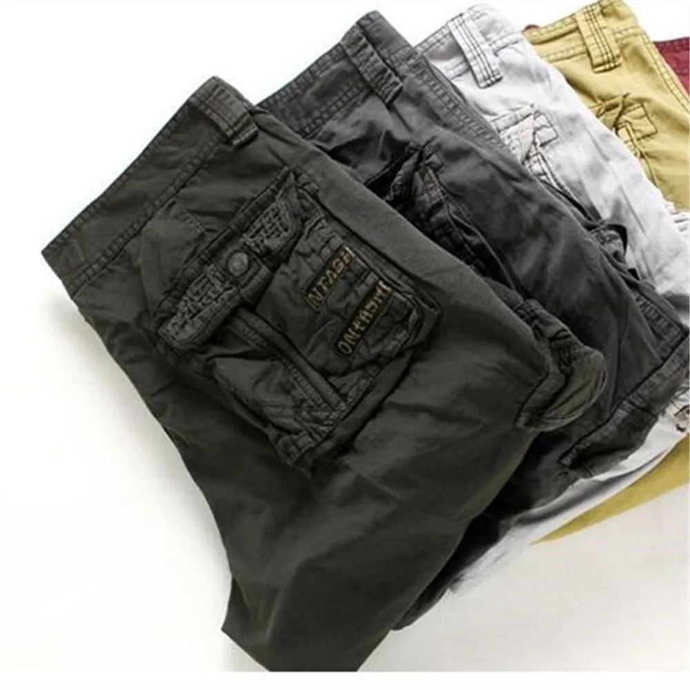 New Summer Casual Shorts Mens Straight Solid Sports Shorts Men Joggers Cargo Shorts Fashion Cotton Knee Length Sweatpants Man thumbnail 6