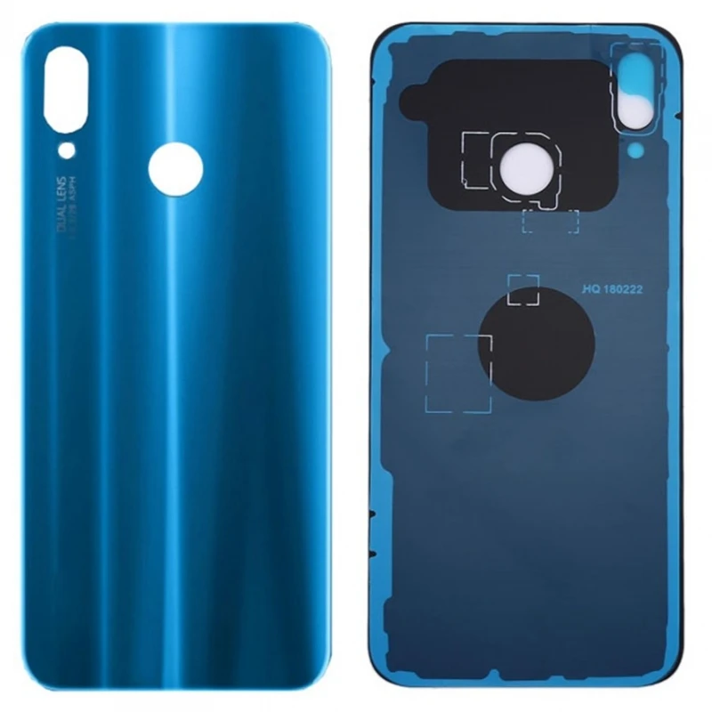 Battery Cover for Huawei P20 Lite, Nova 3E, Rear Glass Rear, Blue # Huawei P20 Lite (Ane-Al00, Ane-Tl00, Ane-Lx1, Ane-Lx2, Ane-Lx3) 
 # Huawei Nova 3E (Ane-Al00, Ane-Tl00)