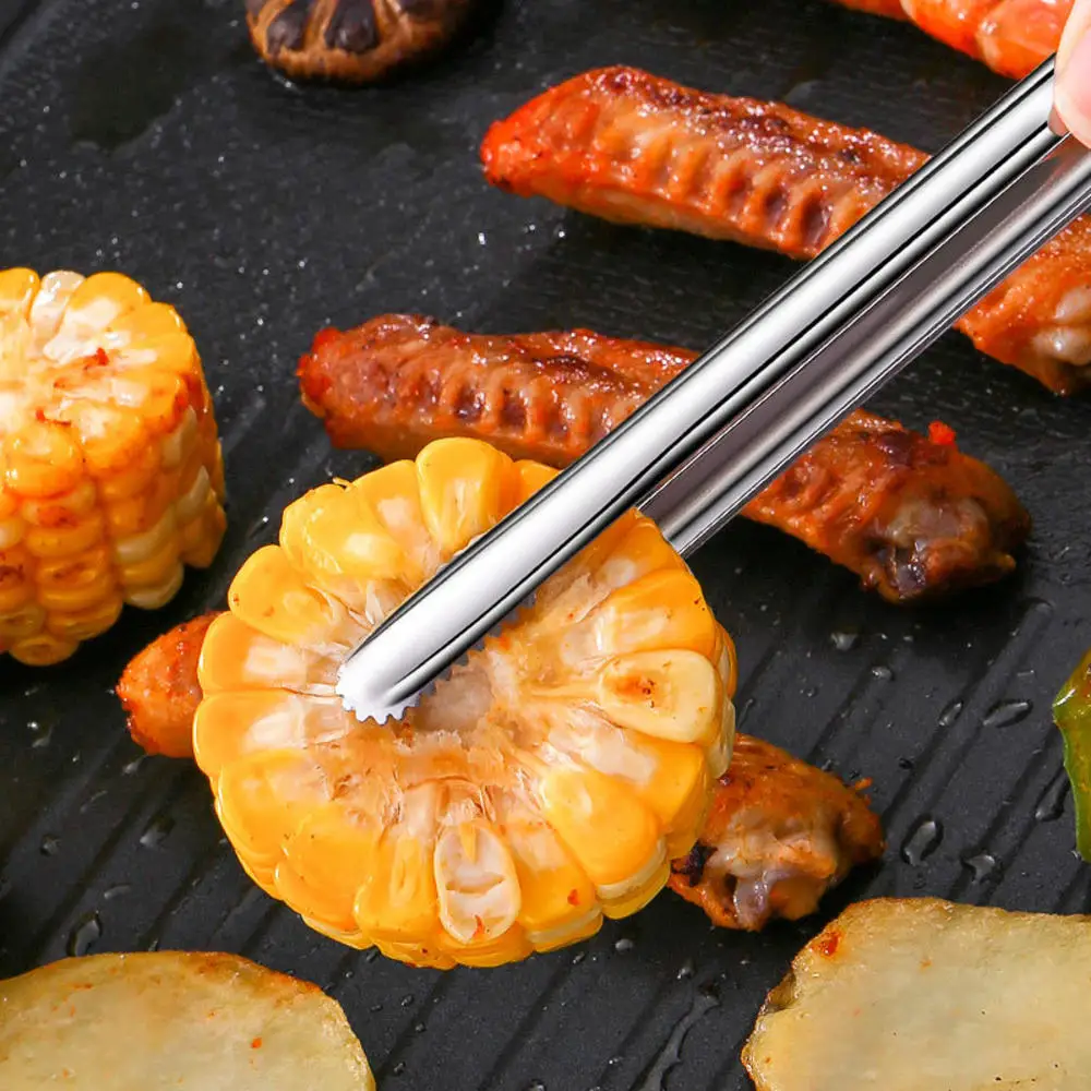 Grill Tongs Meat Culinary Nippers Camping Dishes Stainless Bruseptsy For Food Kitchen Clip Utensils Skewer Barbecue Accesories thumbnail 3
