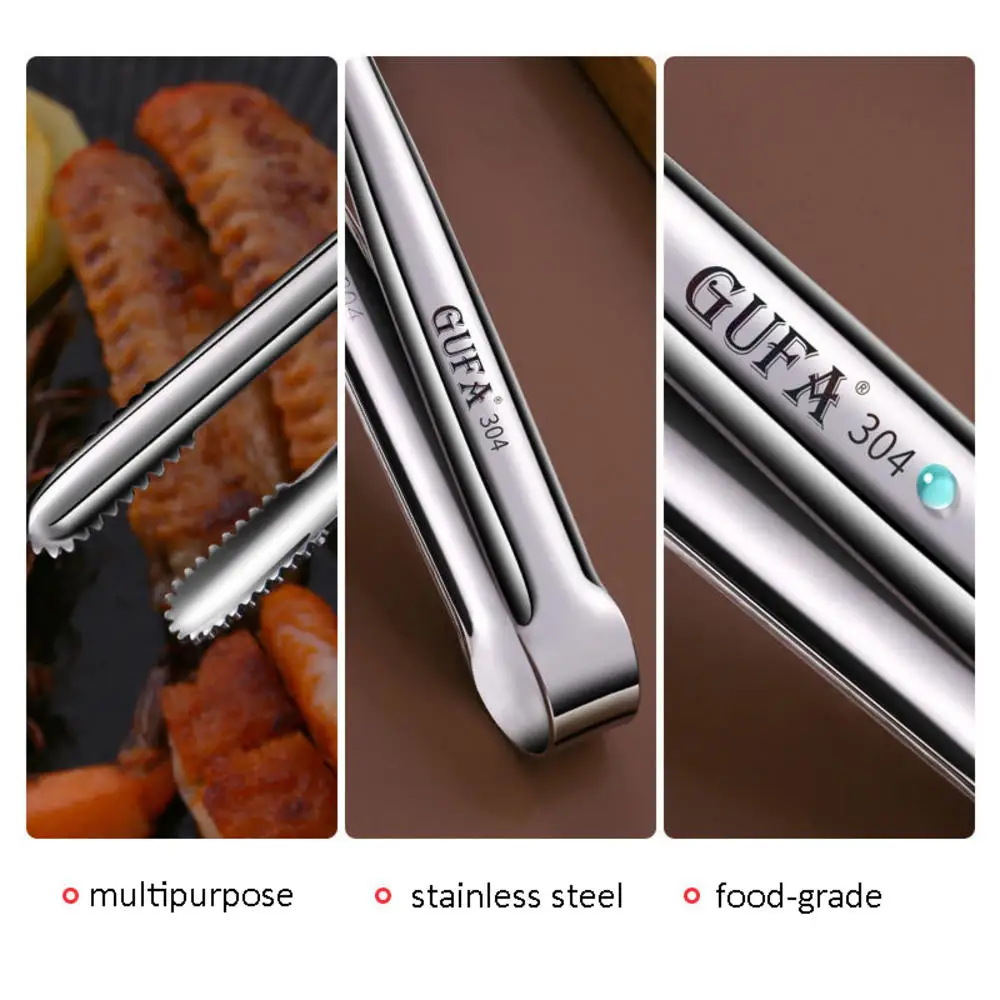 Grill Tongs Meat Culinary Nippers Camping Dishes Stainless Bruseptsy For Food Kitchen Clip Utensils Skewer Barbecue Accesories thumbnail 4