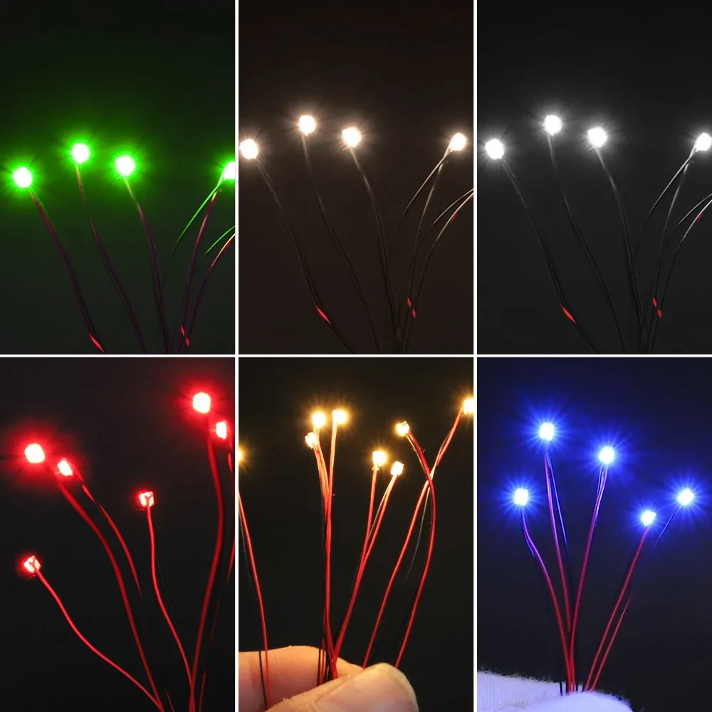 DIY Micro SMD Led Lamp Wired Led 0402 0603 0805 1206 Pre-soldered Micro Litz Wired Chip 20cm 3V Railway Model Scenes 5pcs/lot thumbnail 5