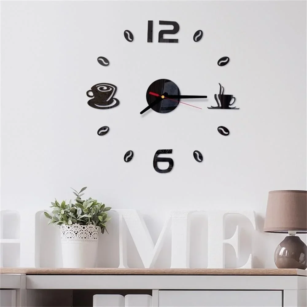 Digital Wall Clock Sticker Modern Design DIY Kitchen  Living Room Home Decor Diy Quartz Needle thumbnail 5