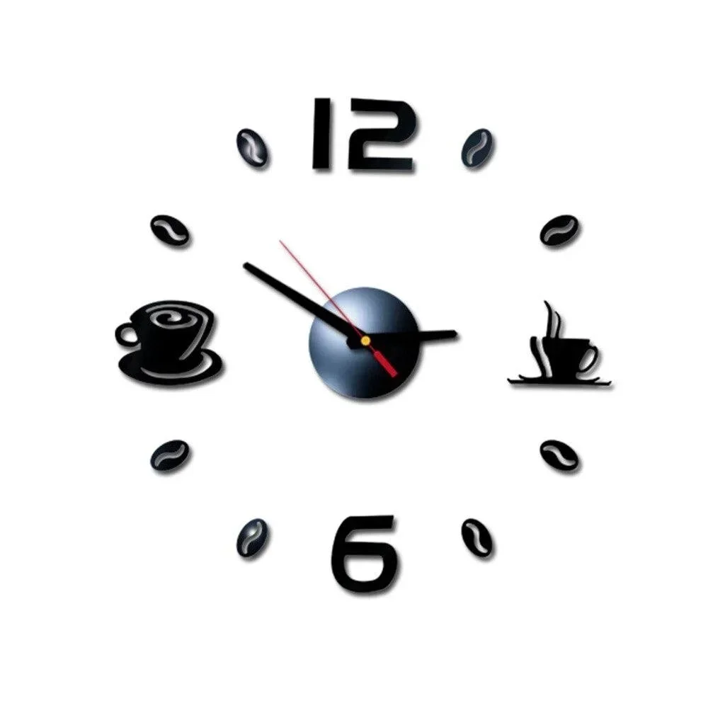 Digital Wall Clock Sticker Modern Design DIY Kitchen  Living Room Home Decor Diy Quartz Needle thumbnail 2