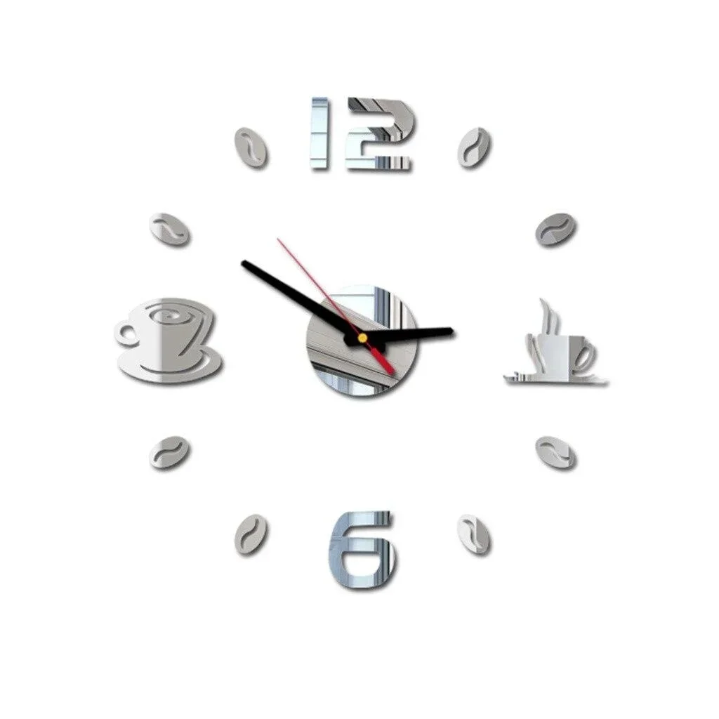 Digital Wall Clock Sticker Modern Design DIY Kitchen  Living Room Home Decor Diy Quartz Needle thumbnail 4