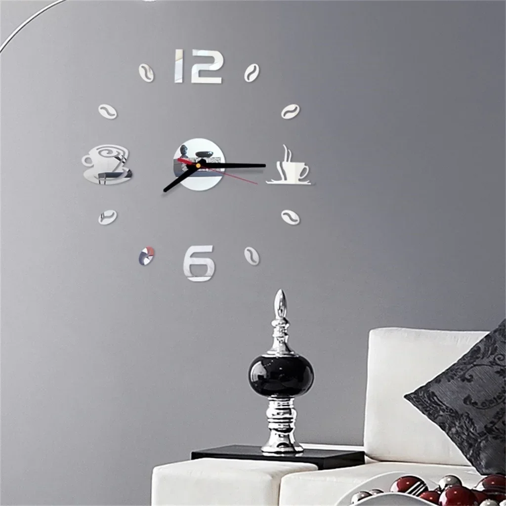 Digital Wall Clock Sticker Modern Design DIY Kitchen  Living Room Home Decor Diy Quartz Needle thumbnail 6