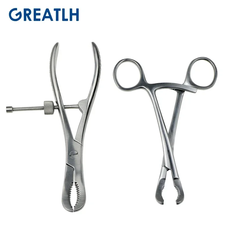 1pcs Stainless Steel Autoclavable Phalanges Toothed Reduction Forceps 14cm/16cm Veterinary Orthopedics Surgical Instruments pet thumbnail 2