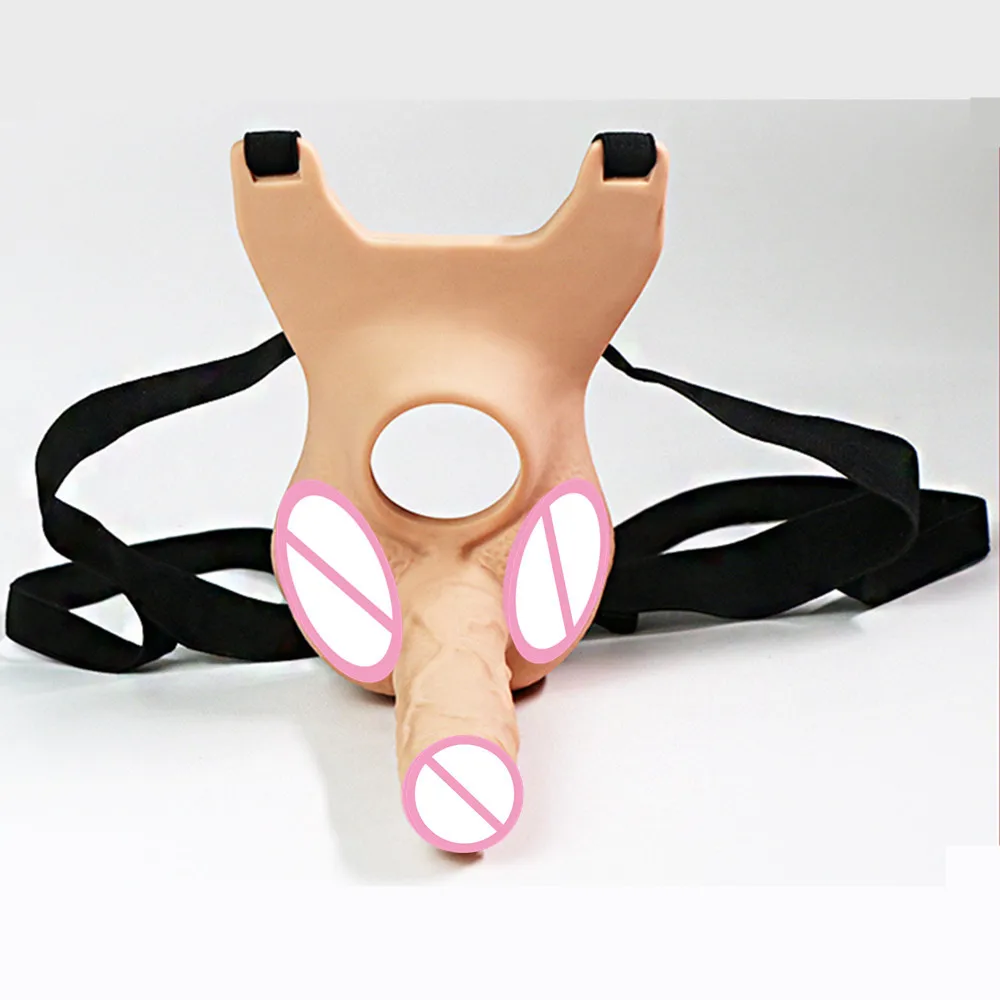 Adult Erotic Sex Toys for Two Couples Men Women Wearable Hollow Dildo Pants Realistic Penis Sleeve Cock Strapon Harness Belt 18+ thumbnail 3