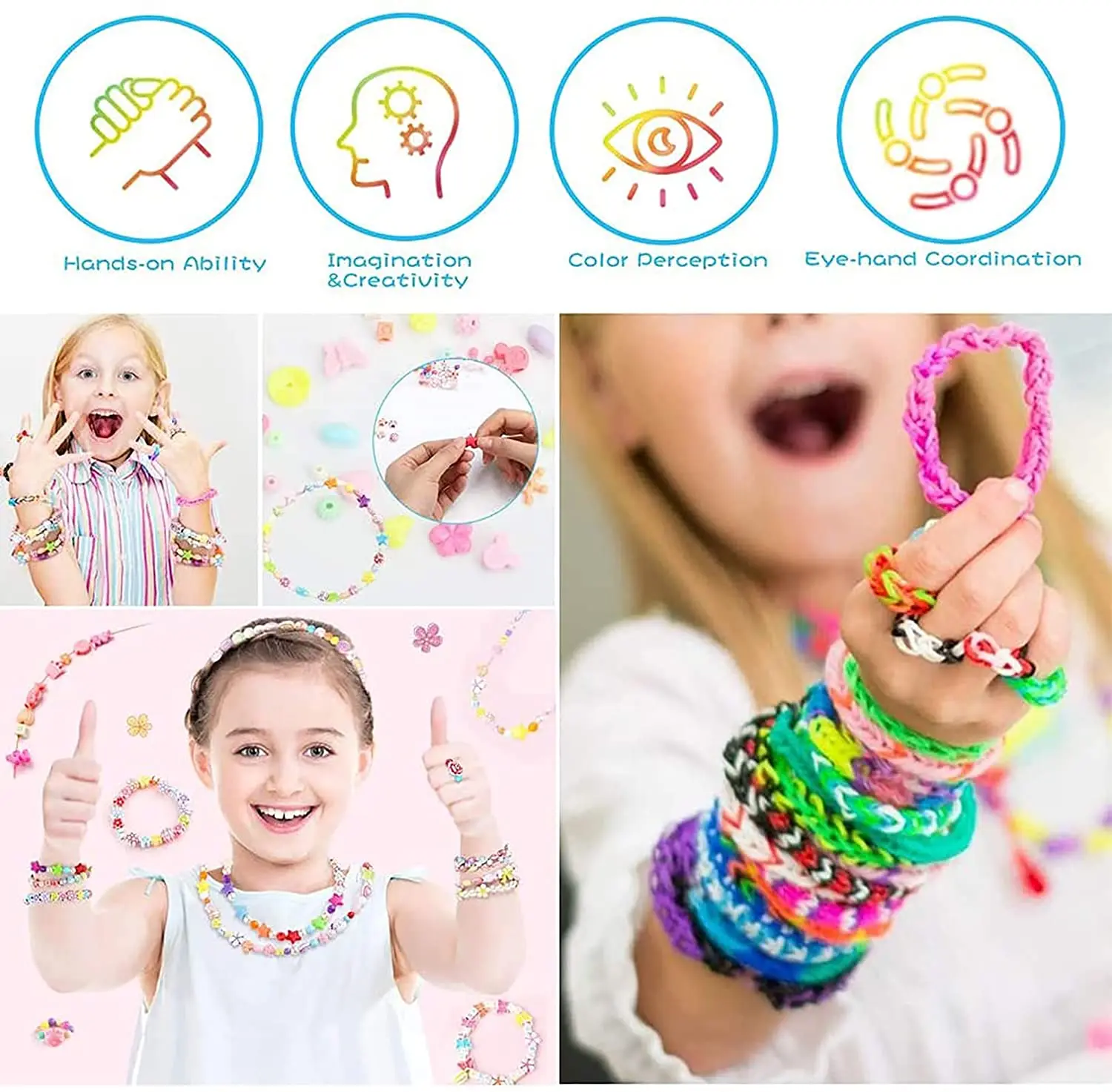 600pcs Loom Bands Colorful Loom Rubber Bands Set 12 Colours DIY Rubber Bands Bracelet Making Kit Gift for Girls Kids Art Craft thumbnail 3