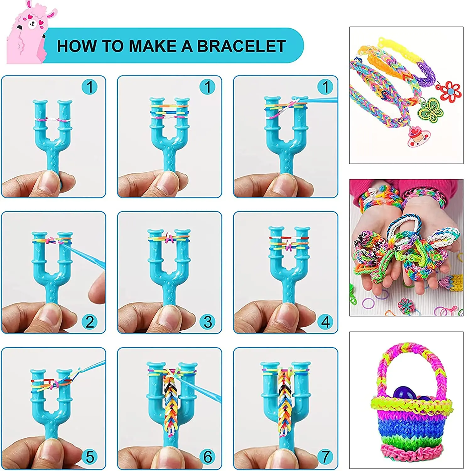 600pcs Loom Bands Colorful Loom Rubber Bands Set 12 Colours DIY Rubber Bands Bracelet Making Kit Gift for Girls Kids Art Craft thumbnail 4