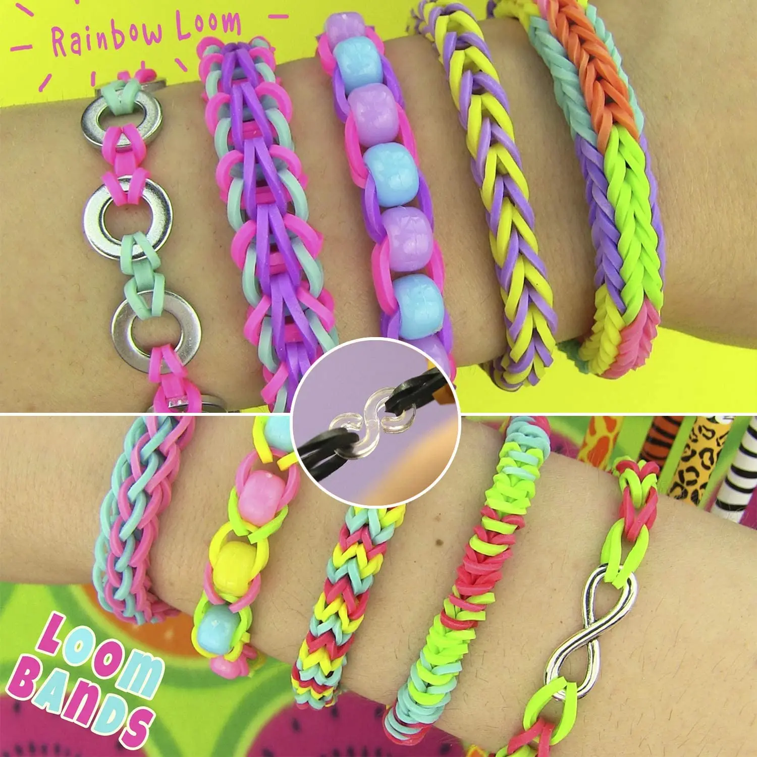 200pcs Loom Bands S Clips Colorful S Clips Loom Band Connectors Refills Kit Loom Band Hooks for DIY Weaving Necklace Jewelry thumbnail 3