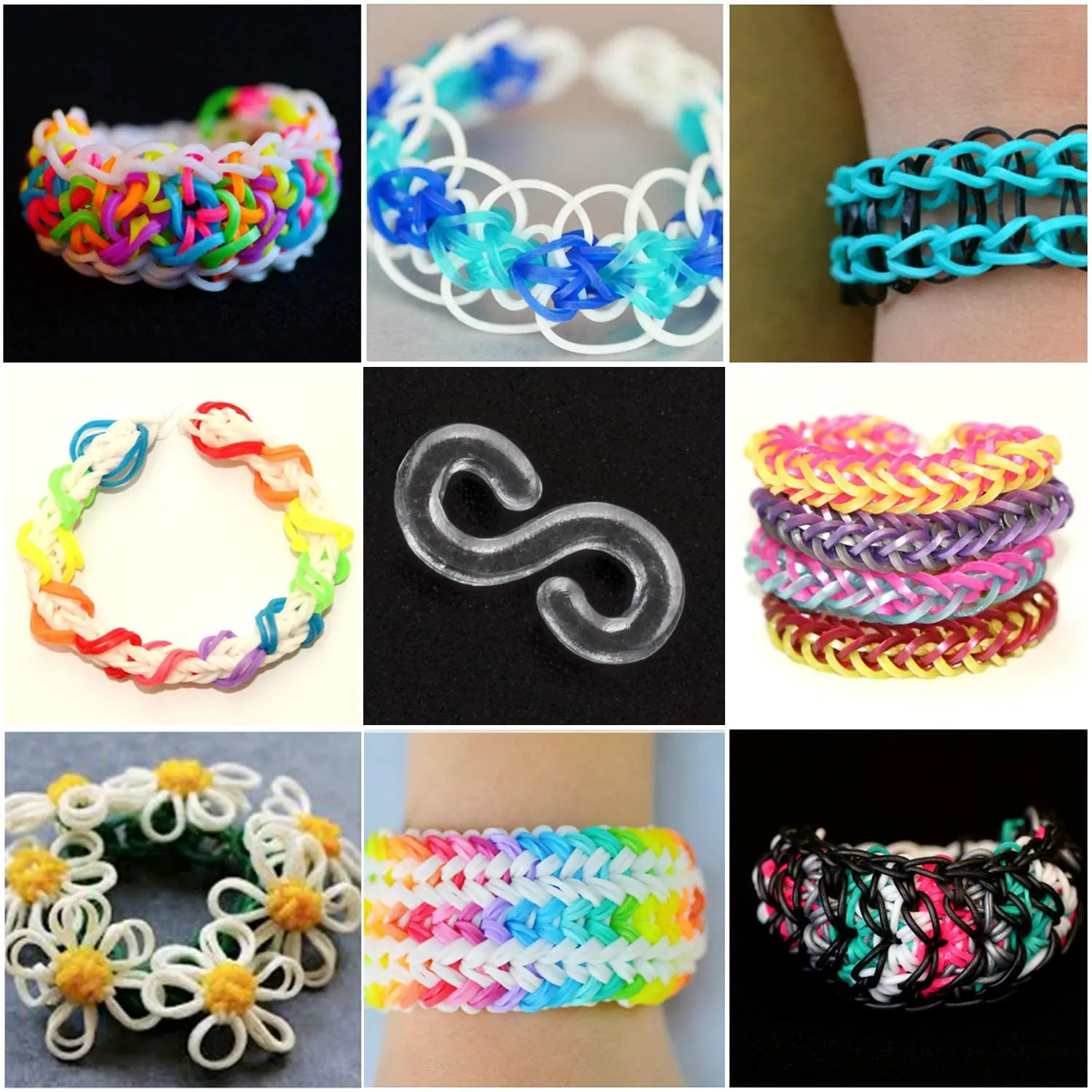 200pcs Loom Bands S Clips Colorful S Clips Loom Band Connectors Refills Kit Loom Band Hooks for DIY Weaving Necklace Jewelry thumbnail 4