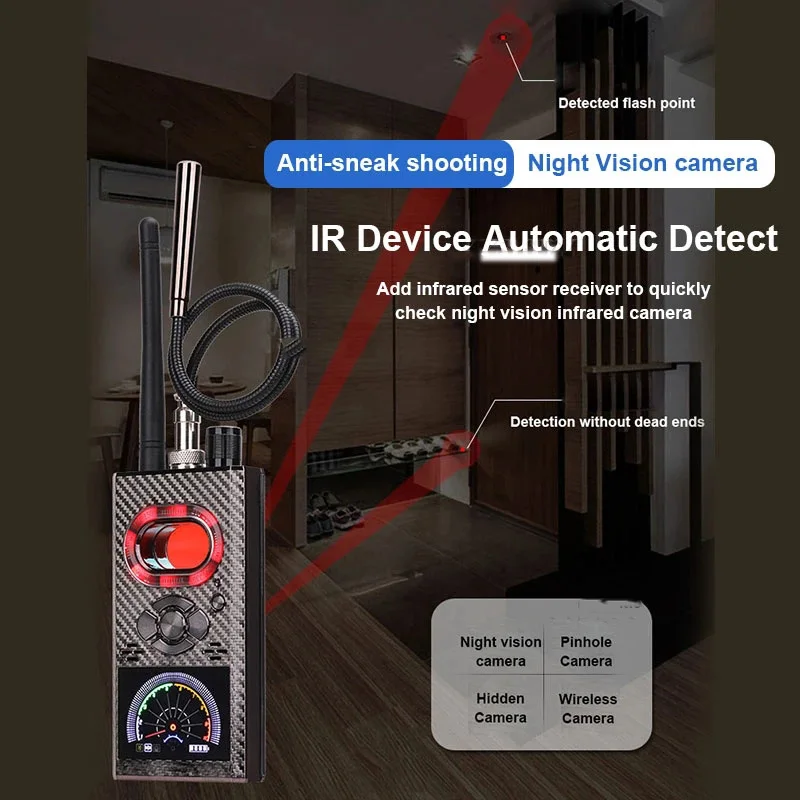 Newest K99 Anti Spy Hidden Camera Detector RF Signal Wireless Camera Lens Bug GPS Tracker Magnetic GSM Device Scan Finder VS K88 thumbnail 2