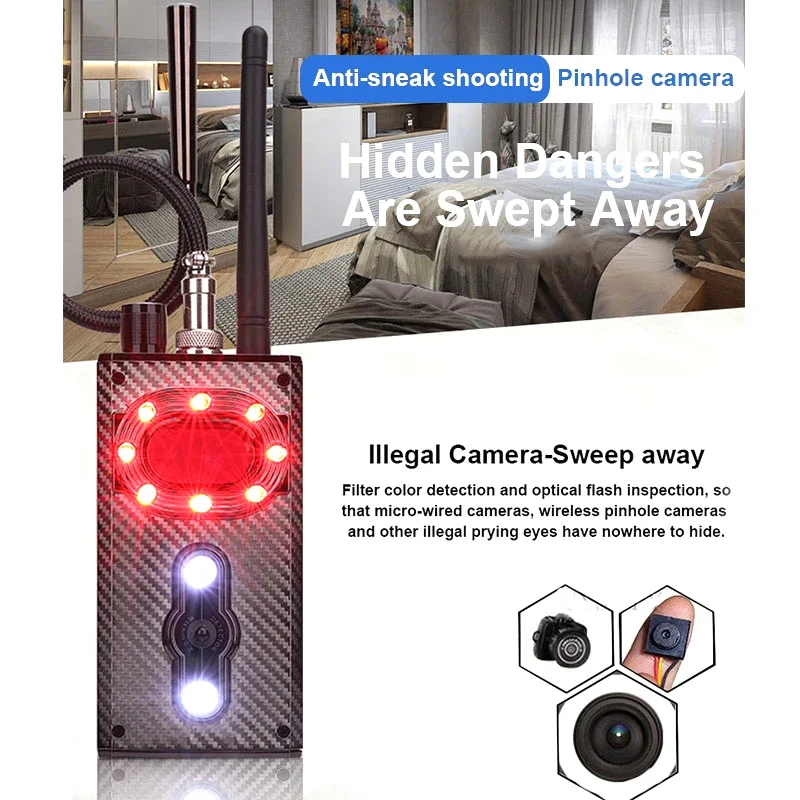 Newest K99 Anti Spy Hidden Camera Detector RF Signal Wireless Camera Lens Bug GPS Tracker Magnetic GSM Device Scan Finder VS K88 thumbnail 5