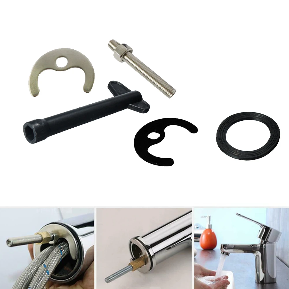 M12 Tap Faucet Fixing Fitting Kit Bolt Washer Wrench Plate Set Kitchen Basin Tool Anti-loosing Nut Cap Fixing Fitting Kit thumbnail 6