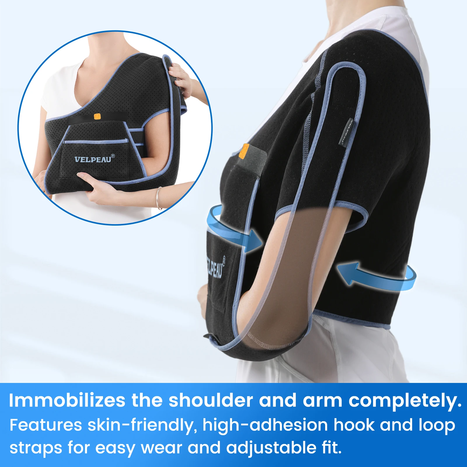 VELPEAU Arm Sling for Elbow Injury, Forearm Fracture and Shoulder Dislocation, Breathable Shoulder Immobilizer Fits Both Arms thumbnail 3