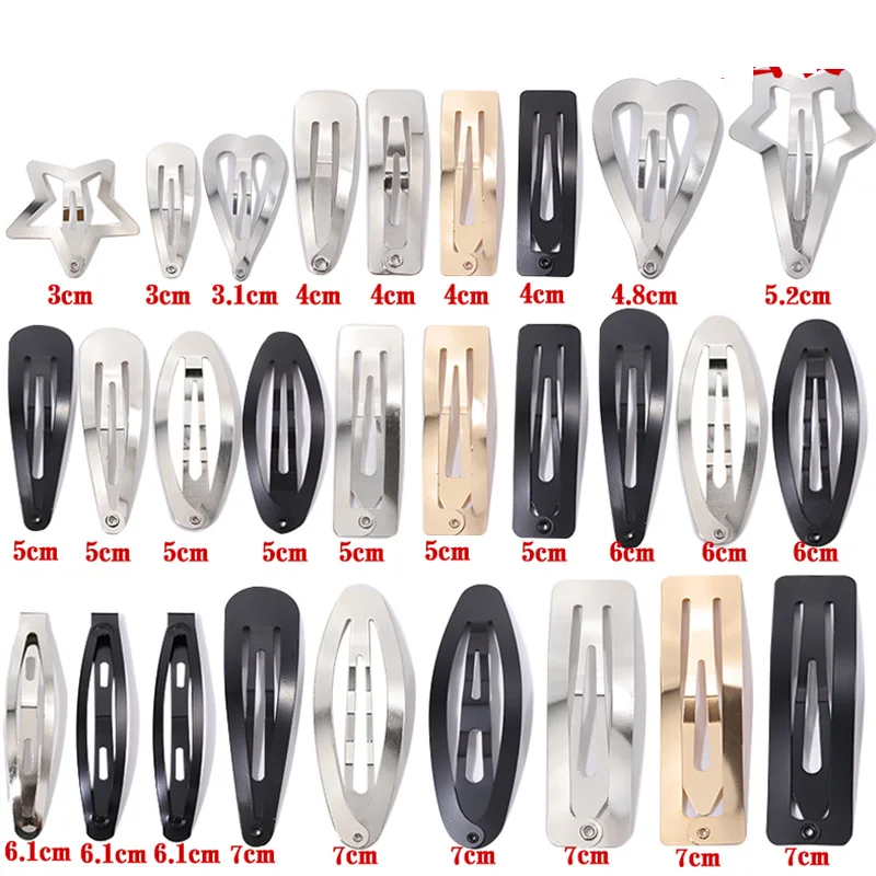 10/20/30pcs/set Women Silver Gold Black Waterdrop Shape Basic Alloy Hair Clips BB hairpins Barrettes Fashion Hair Accessories thumbnail 2