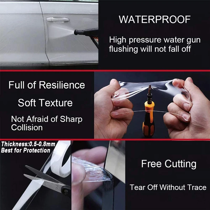 Car Stickers Door Sill Protector Universal Car Door Edge Sticker Anti Scratch Car Bumper Protection Film Car-Styling Accessories thumbnail 3