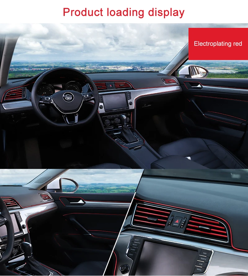 Universal Car Moulding Decoration Flexible Strips 5M/1M Interior Auto Mouldings Car Cover Trim Dashboard Door Edgein Car-styling thumbnail 2