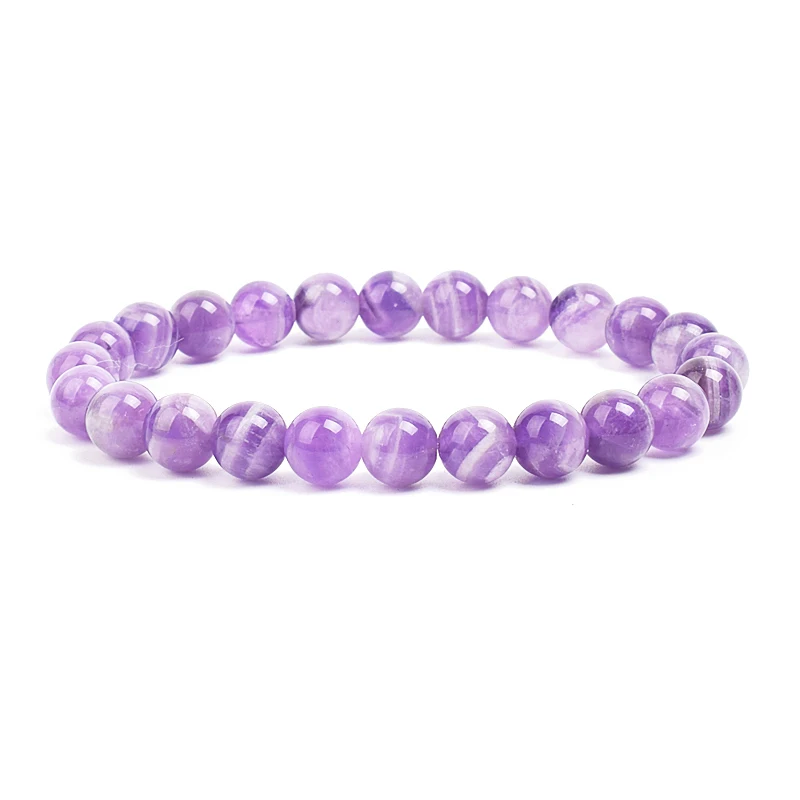 Natural Stone Beads Bracelet For Women Men Amethysts Crystal Quartzs Aquamarines Jades Jewelry Agates Elastic Bangle Bracelets thumbnail 2