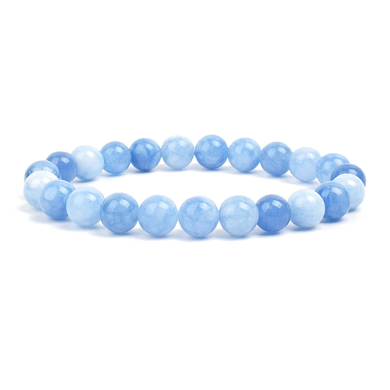 Natural Stone Beads Bracelet For Women Men Amethysts Crystal Quartzs Aquamarines Jades Jewelry Agates Elastic Bangle Bracelets thumbnail 3