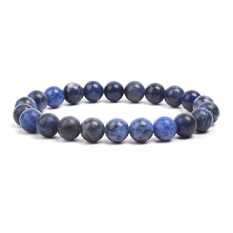 Natural Stone Beads Bracelet For Women Men Amethysts Crystal Quartzs Aquamarines Jades Jewelry Agates Elastic Bangle Bracelets thumbnail 6