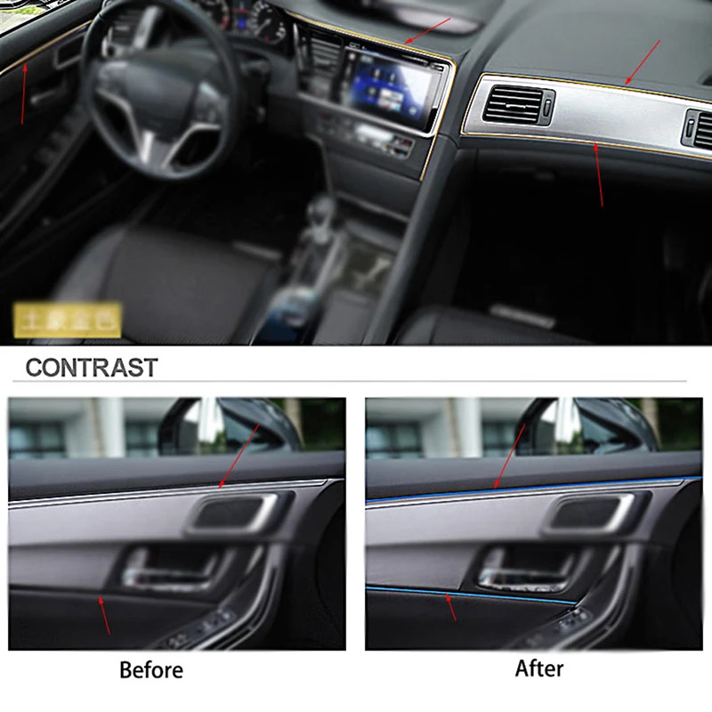 5M Car Dashboard Door Edge Insert Trim Styling Interior Decorative Moulding Universal Auto Accessories Insert Strip With Scraper thumbnail 6