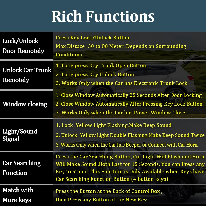 Car Remote Central Door Lock Keyless System Central Locking with Car Alarm Systems Auto Remote Central Kit Remote Control thumbnail 6