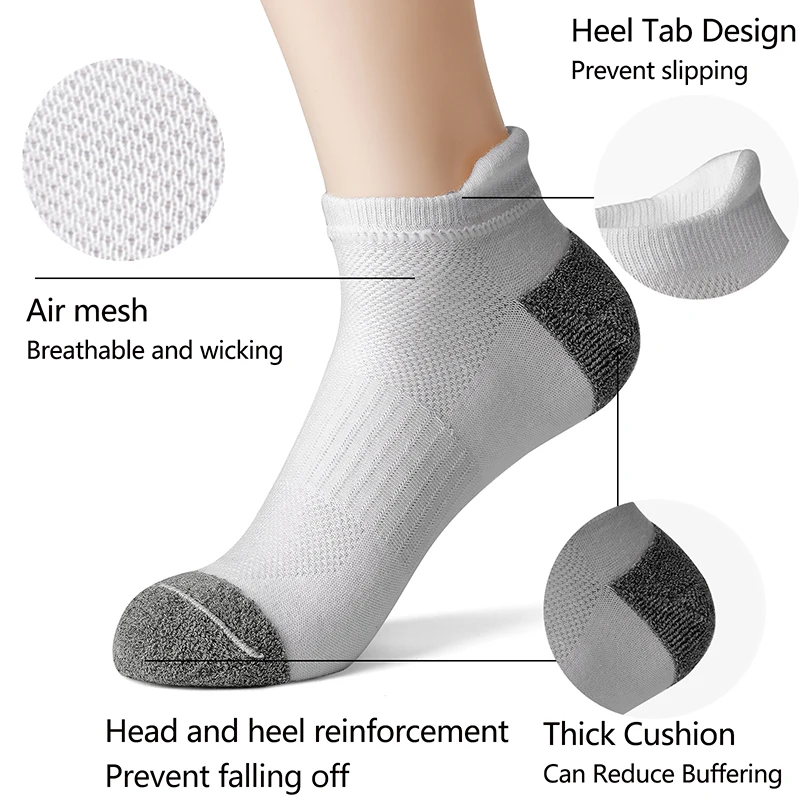 AOTOLK 6/12 Pairs Cotton Man and Women Socks Sports Solid Color Male's Short Sock Cycling Breathable Ankle Summer Running Socks thumbnail 4