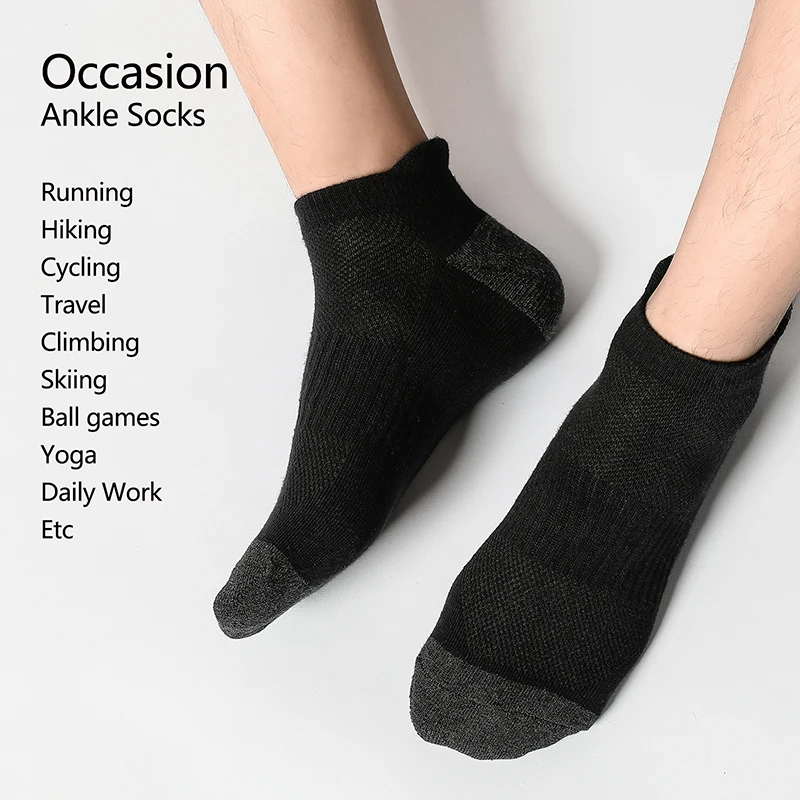 AOTOLK 6/12 Pairs Cotton Man and Women Socks Sports Solid Color Male's Short Sock Cycling Breathable Ankle Summer Running Socks thumbnail 5
