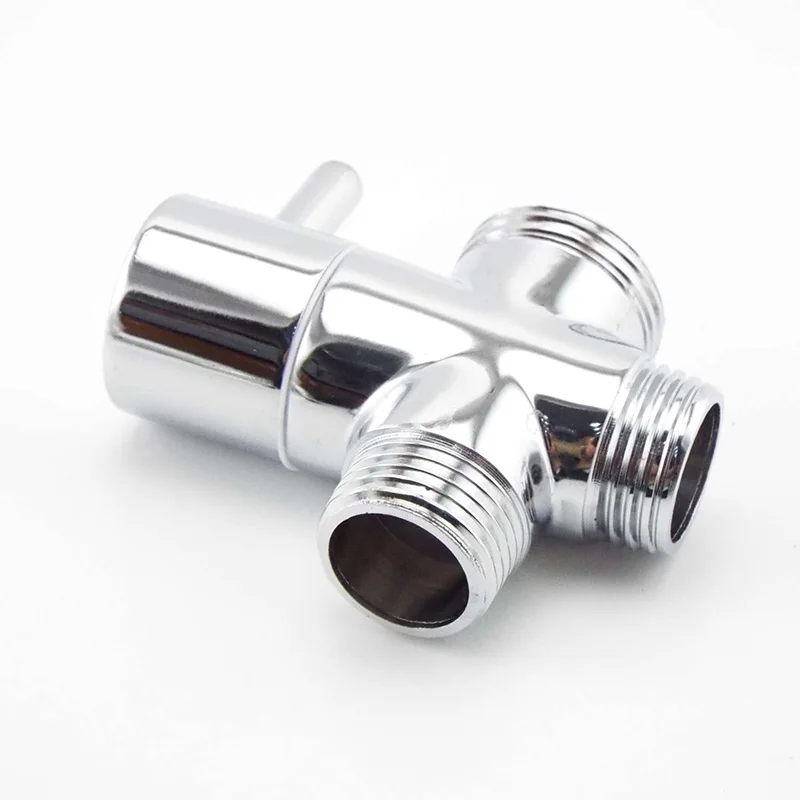 Male G1/2" G 3/4" female Water Diverter 3way Faucet T Adapter Chrome Plated Bathroom toilet Shower filling valves Accessories thumbnail 5