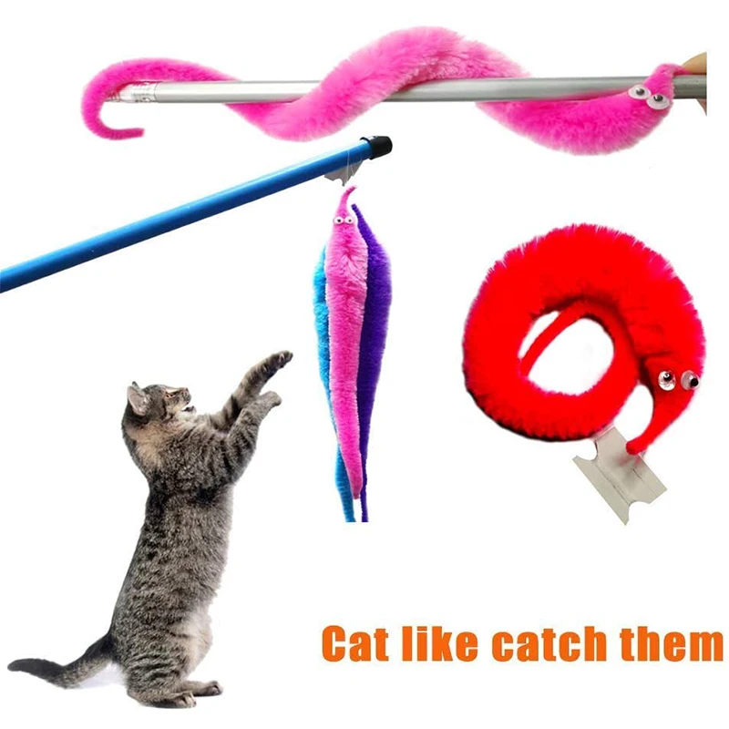 12 Colors Fuzzy Worm Magic Props for Children Kids Beginners Wiggly Twisty Worm with Invisible String Party Favors Trick Toys thumbnail 6