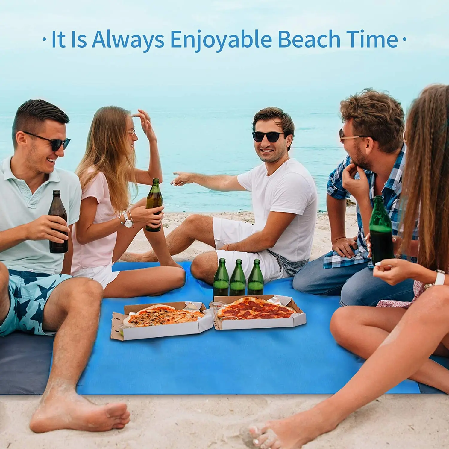 2x2.1m Waterproof Pocket Beach Blanket Folding Camping Mat Mattress Portable Lightweight Mat Outdoor Picnic Mat Sand Beach Mat thumbnail 5