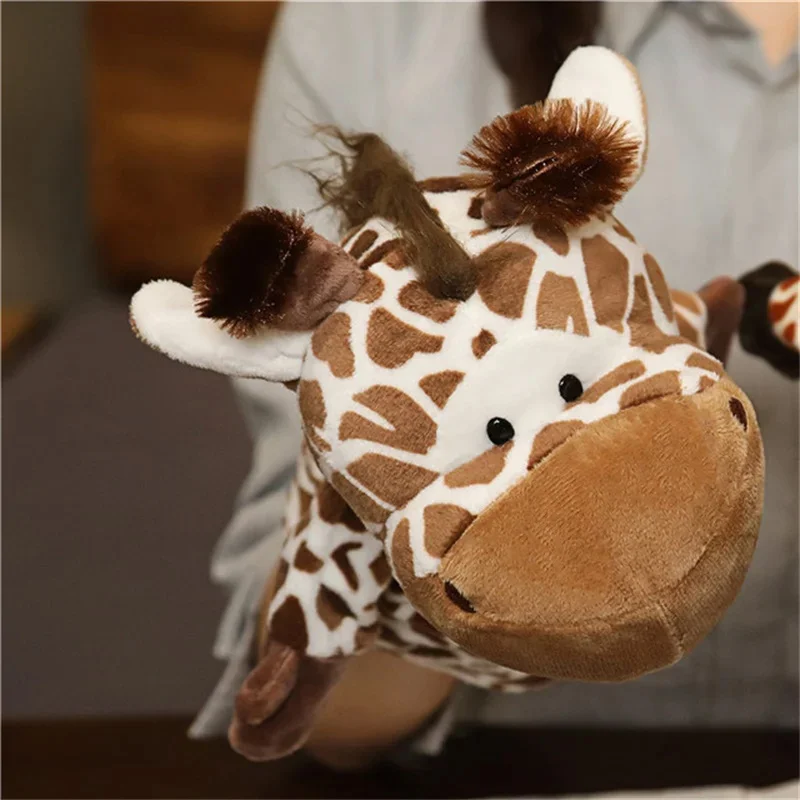 Soft Stuffed Toy Doll Animal Plush Doll Educational Baby Toys Lion Elephant Monkey Giraffe Tiger Bunny Kawaii Hand Finger Puppet thumbnail 5