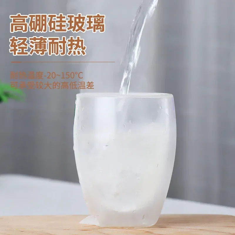 Heat Resistant Double Wall Glass Cup 80-650Ml Beer Milk Coffee Water Cups Transparent Cup Wholesale Glass Drinkware Mug Set Gift thumbnail 4