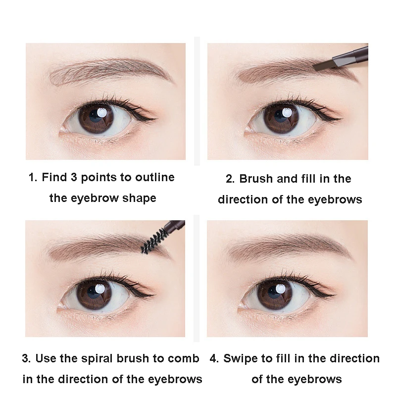 5 Colors Eyebrow Cosmetics Pencil Waterproof Double-headed Eyebrow Tattoo Natural Long Lasting Makeup Paint Eyebrow Pencil thumbnail 5