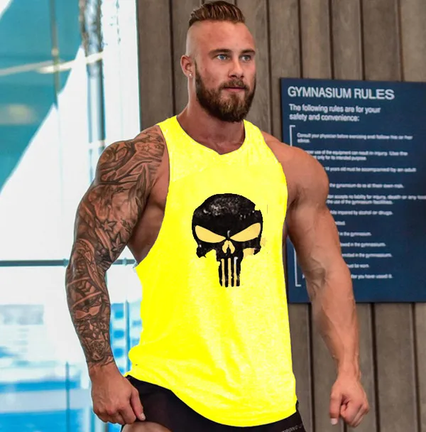 Gym T-shirts Suspenders Man Stringer Fitness Shirt Bodybuilding Shirt Men Top for Fitness Vests Men's Vest Sleeveless Sweatshirt thumbnail 5