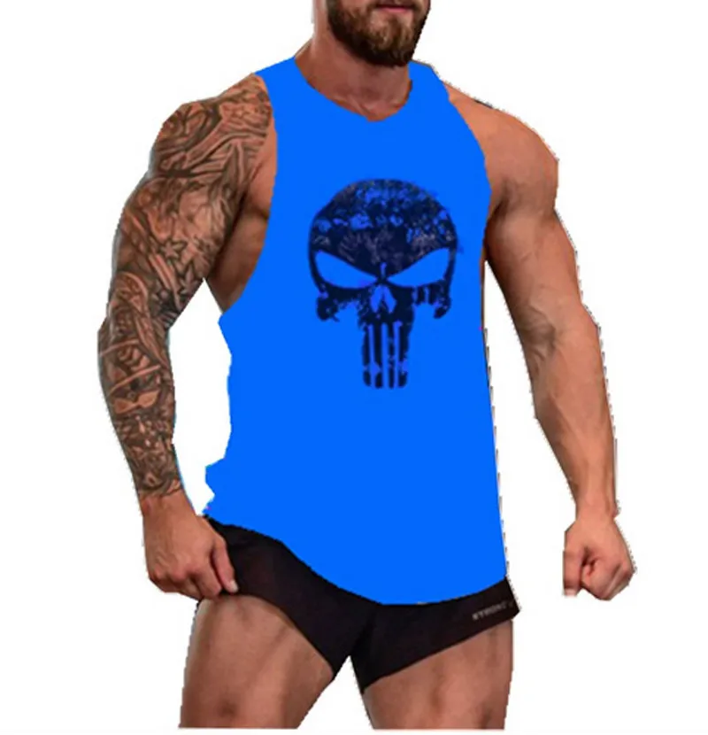 Gym T-shirts Suspenders Man Stringer Fitness Shirt Bodybuilding Shirt Men Top for Fitness Vests Men's Vest Sleeveless Sweatshirt thumbnail 6