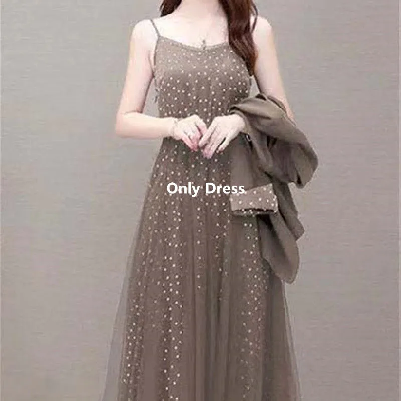 2025 Spring Autumn New Suit Jacket Dress Two-piece Women's Elegant Mesh Skirt Blazers Coat Set Korean Fashion Professional Wear thumbnail 3
