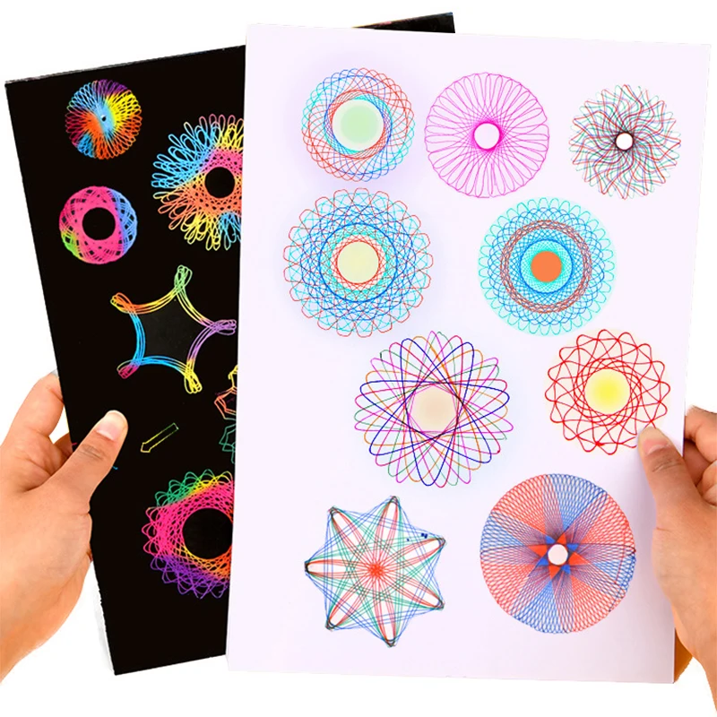 Classic Gear Spirograph Drawing Set Geometric Painting Stencils Rulers Scratch Rainbow Paper Creative Educational Kids Toys Gift thumbnail 6