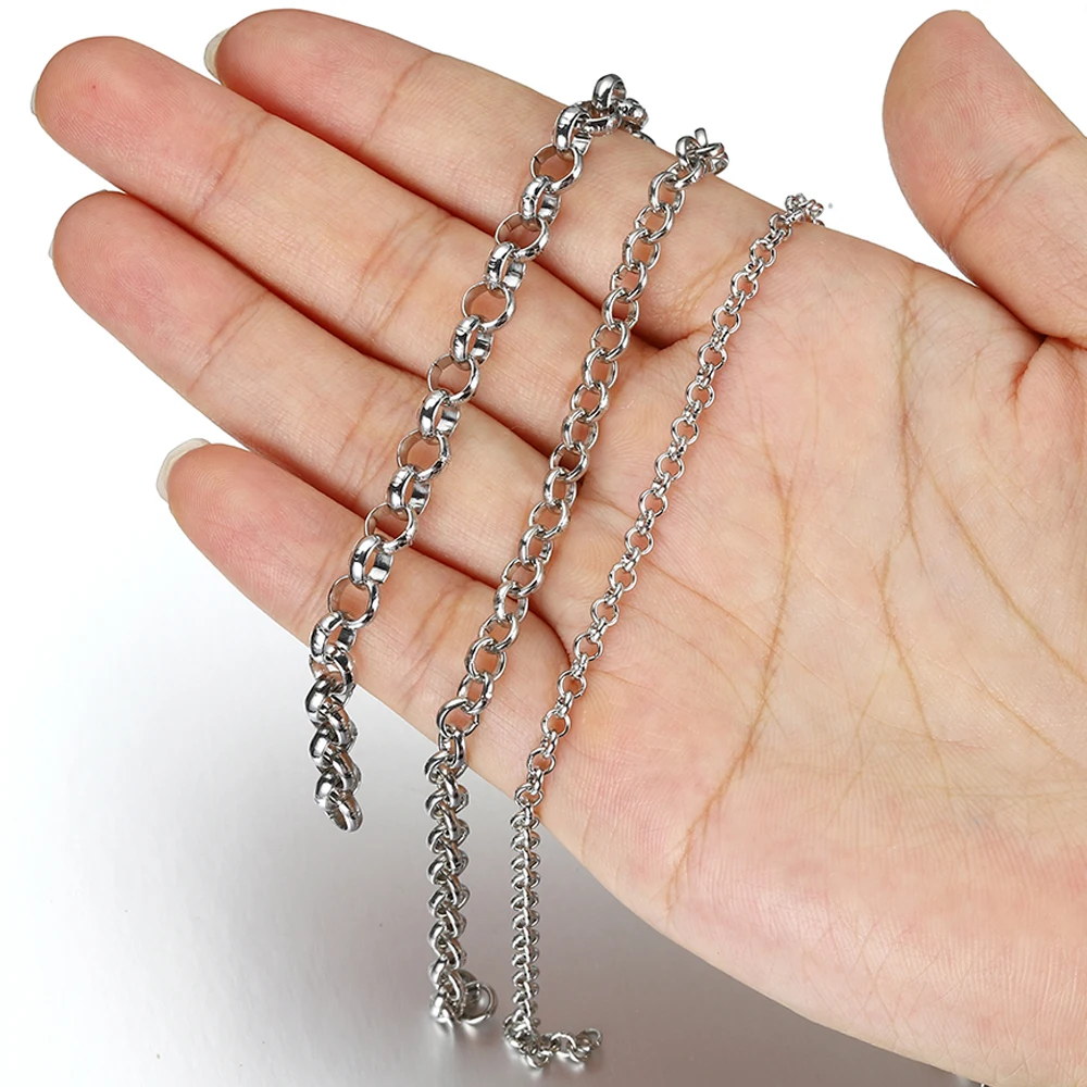 2Meters O Shape Necklace Chains Copper Bracelet Cable Link Bulk Chains DIY Handmade Jewelry Making Findings Wholesale thumbnail 3