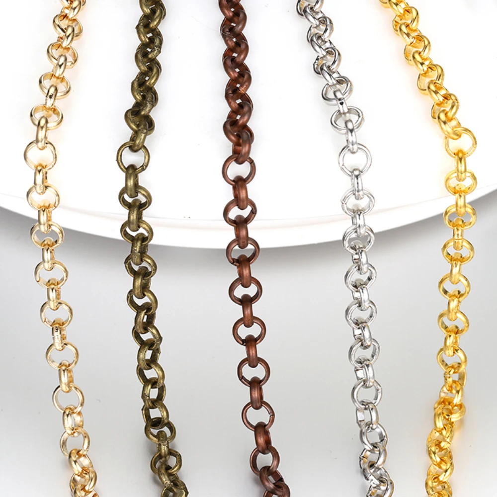 2Meters O Shape Necklace Chains Copper Bracelet Cable Link Bulk Chains DIY Handmade Jewelry Making Findings Wholesale thumbnail 6