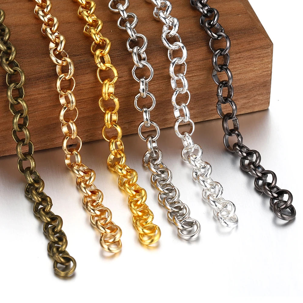2Meters O Shape Necklace Chains Copper Bracelet Cable Link Bulk Chains DIY Handmade Jewelry Making Findings Wholesale thumbnail 5