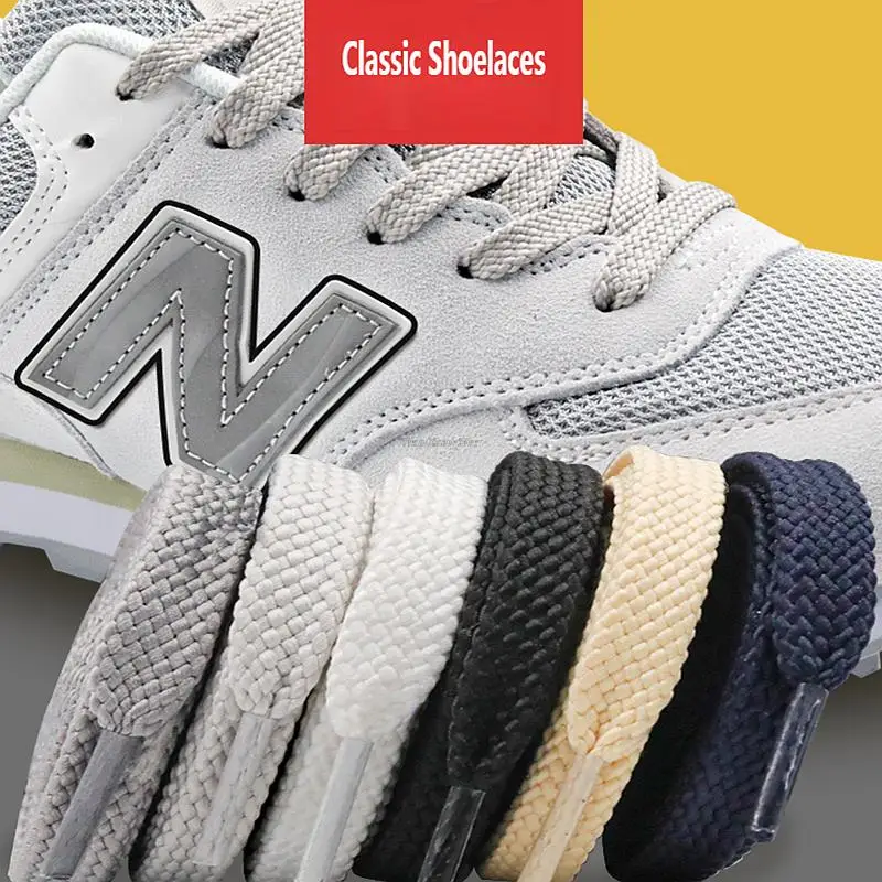 New Flat Classic Shoelaces for Sneakers Casual Shoe laces White Black Sports Shoelace Shoes Balanc String Shoe Accessories thumbnail 2