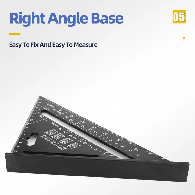 Triangle Ruler 7Inch Measurement Tool Aluminium Alloy Carpenter Set Square Angle Woodworking Tools Try Square Triangular Metric thumbnail 6