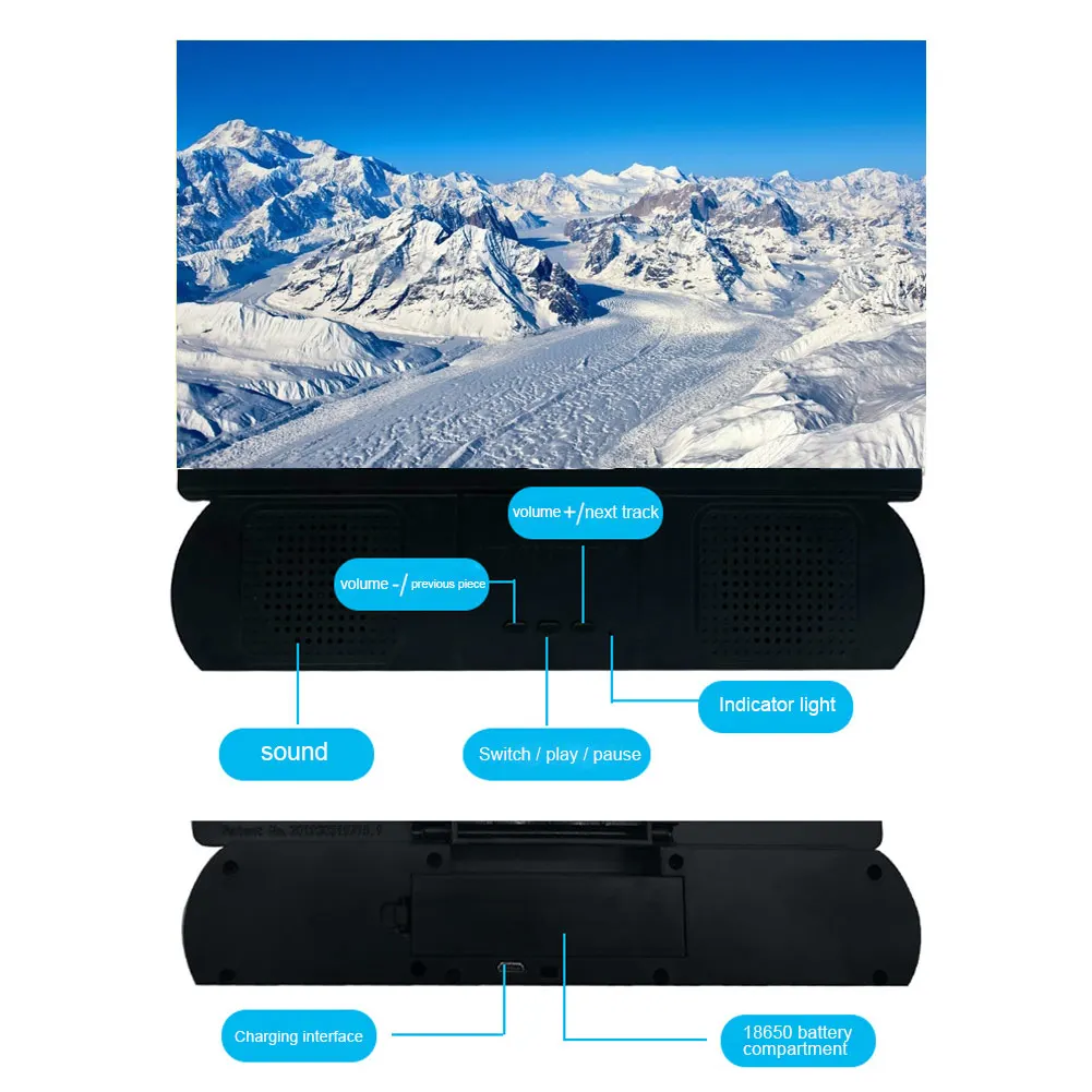 10Inch 3D Screen Magnifier with Bluetooth Speaker Movies Amplifier for IOS Android Phones Tools Accessories 215x186x28mm thumbnail 5